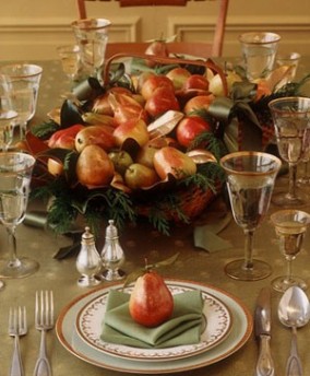 Spice Up Your Fall Feast - pear centerpiece1