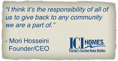 How ICI Homes Gives Back - mori quote